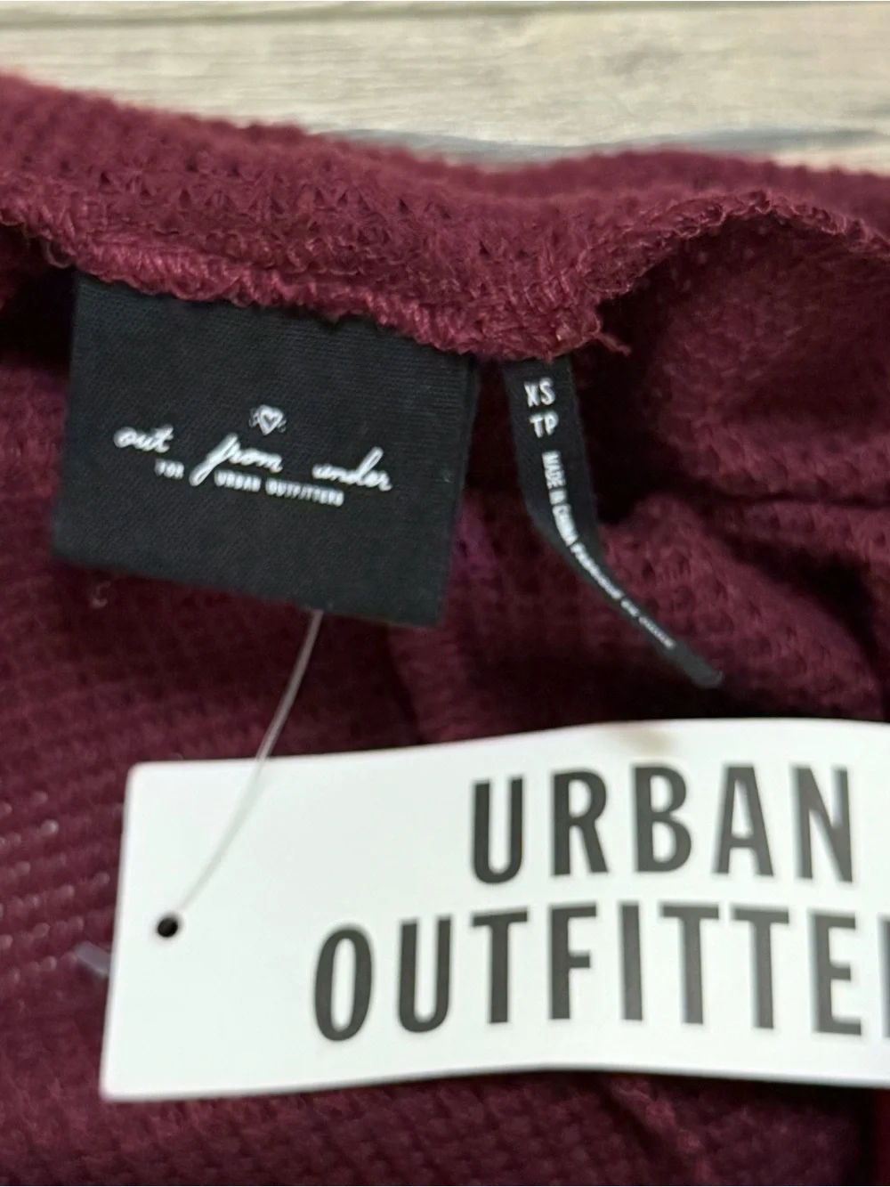 Urban Outfitters Waffle Knit Pullover Drawstring Top Raspberry Sz XS NWT